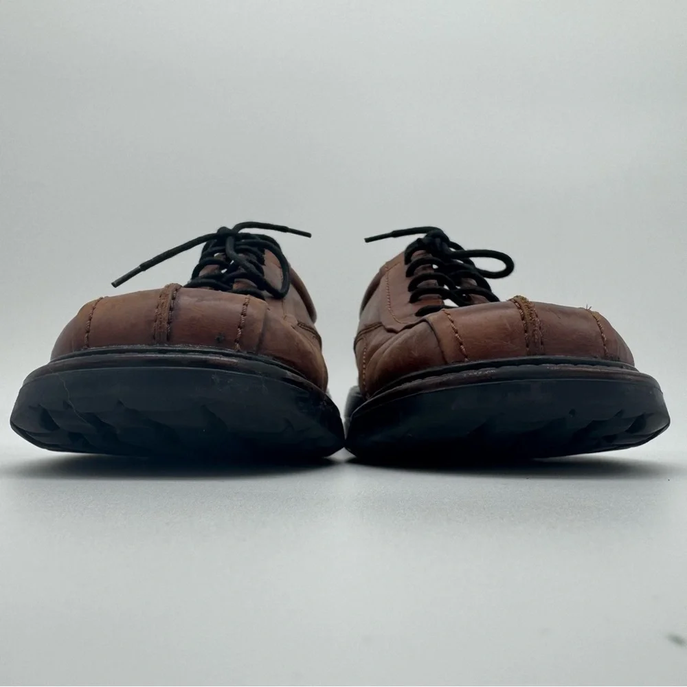 London Underground Maltese Brown Leather Lace Up Chunky Y2K Casual Shoe Size 9